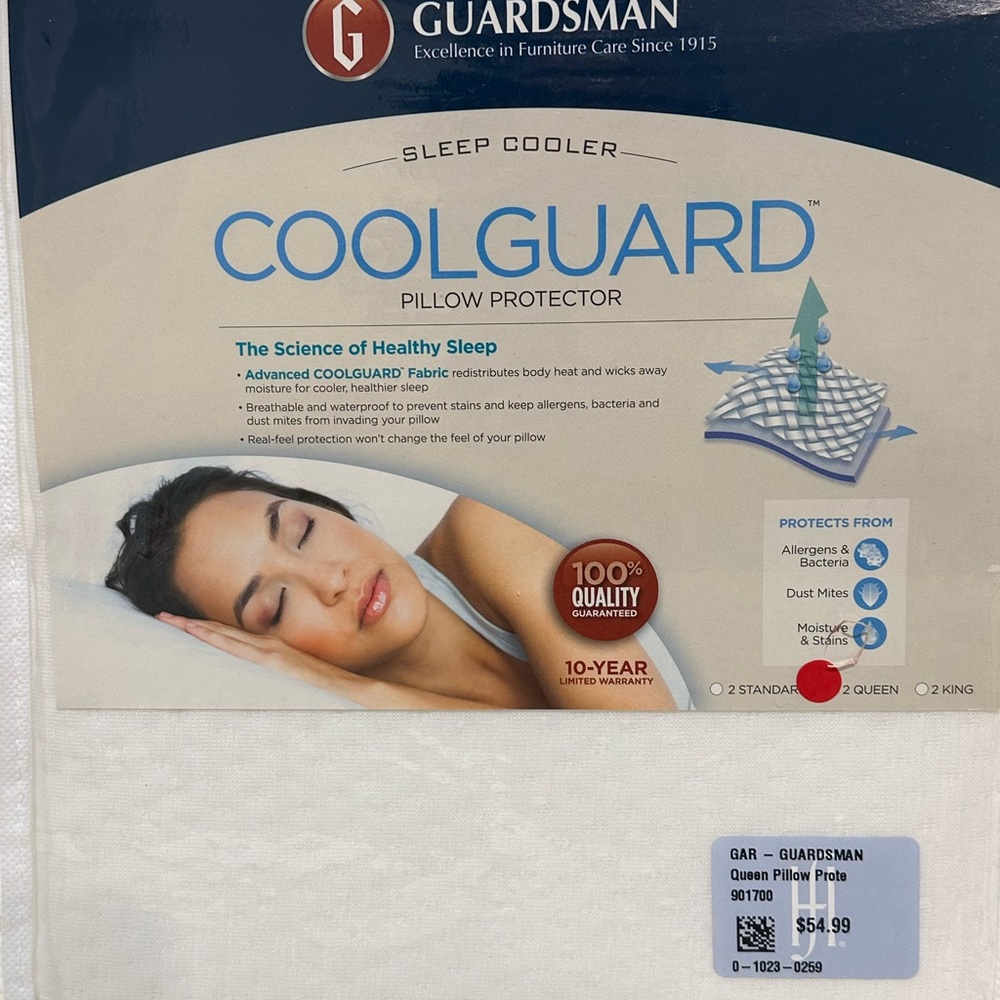 Guardsman CoolGuard Pillow Protector - White standard